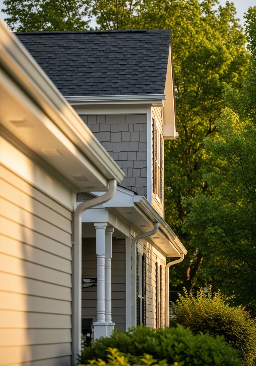 Close-up of a well-maintained residential home entrance in a Dover neighborhood with mature landscaping.
