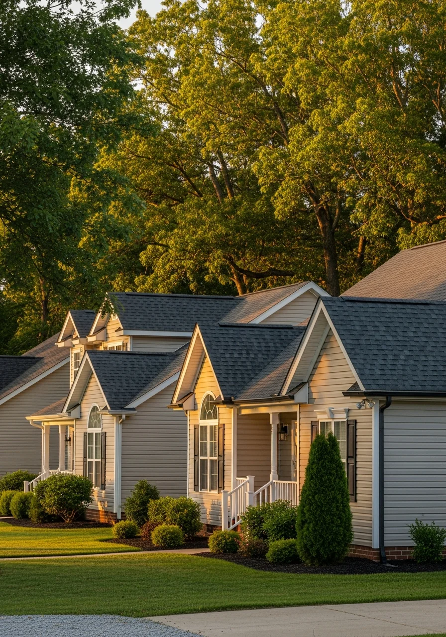 Residential homes in Harrington DE with well-maintained roofs and siding