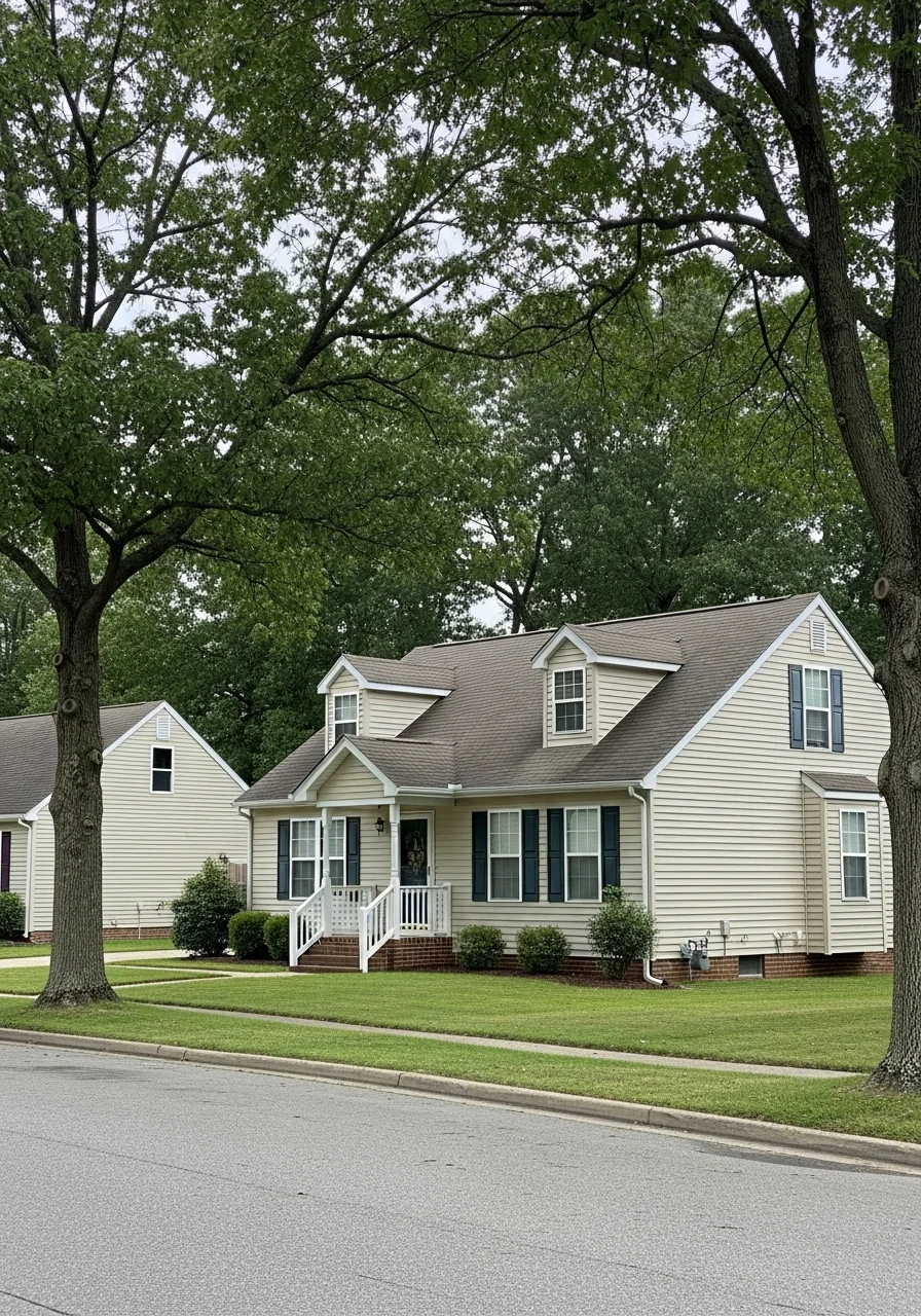 Traditional residential home with front porch in a Milford neighborhood setting.