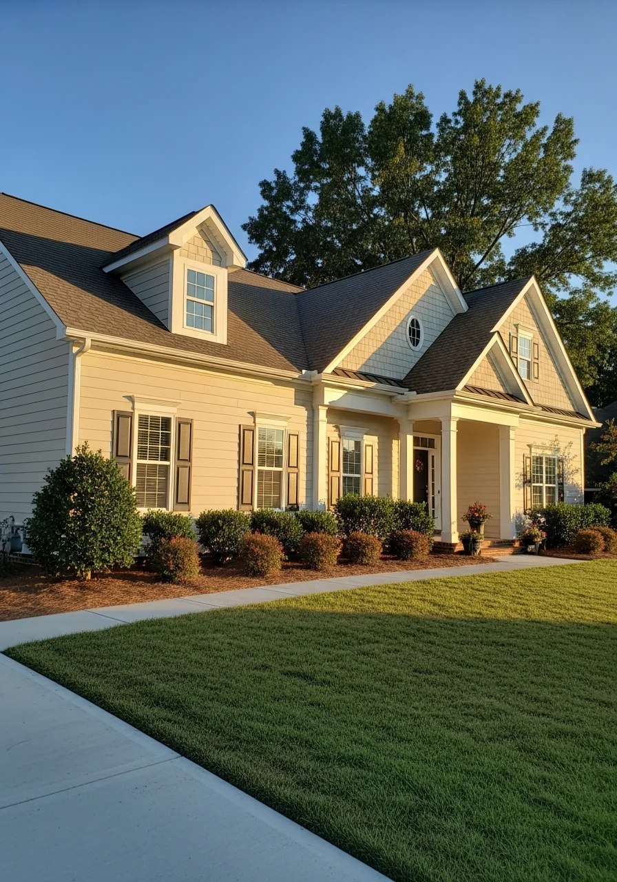 Well-maintained single-family home with modern exterior and welcoming entrance in Smyrna.